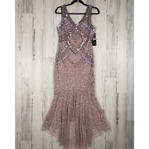NWT Aidan Mattox Sleeveless Embellished Beaded Cocktail Dress Women's Size 2
